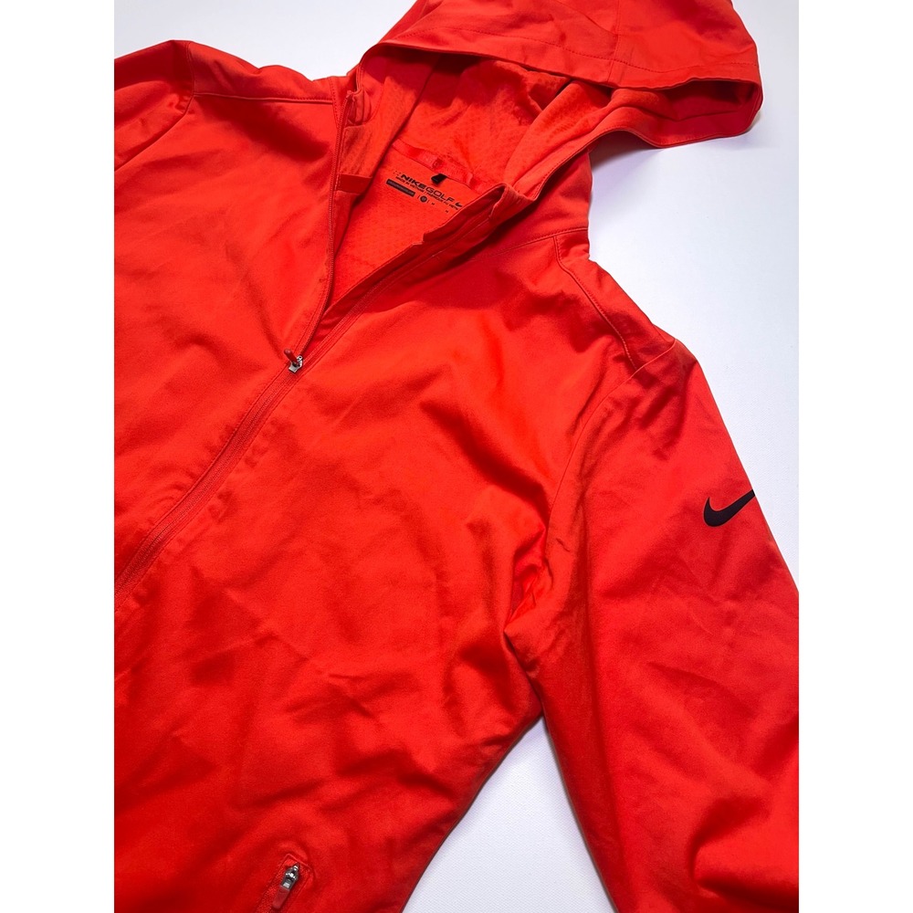 Nike Golf Mens Medium Orange Full Zip Hoodie Lightweight Performance Jacket